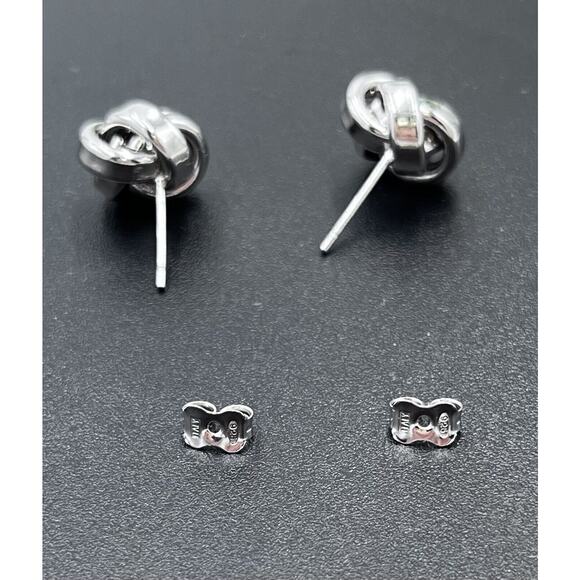 Sterling Silver Dainty Love Knot Post Stud Earring 925 Backs - Picture 2 of 15
